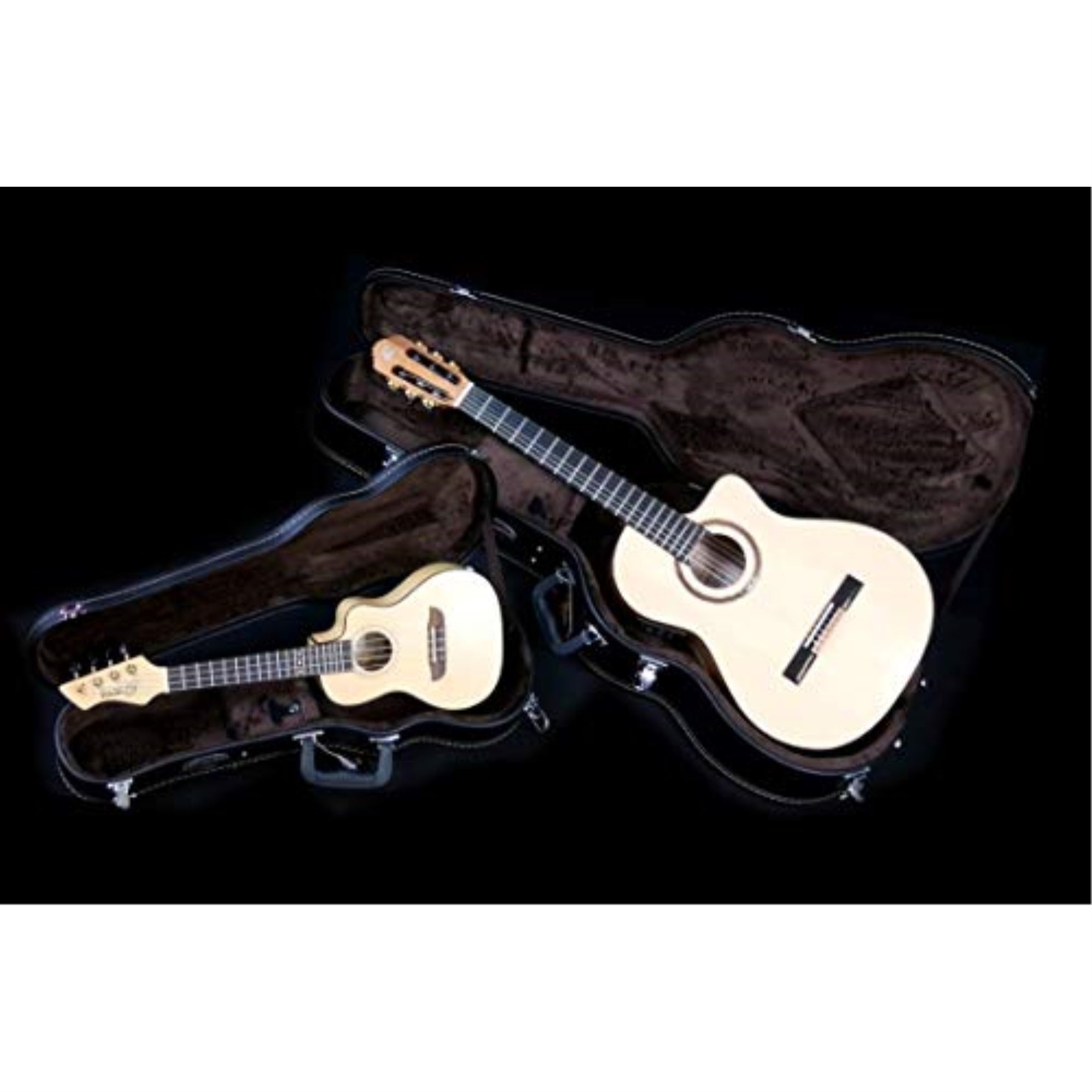 Acoustic Dreadnought Guitar Economy Hardshell Case - 15 mm Velvet Padding - Black with Chrome Hardware
