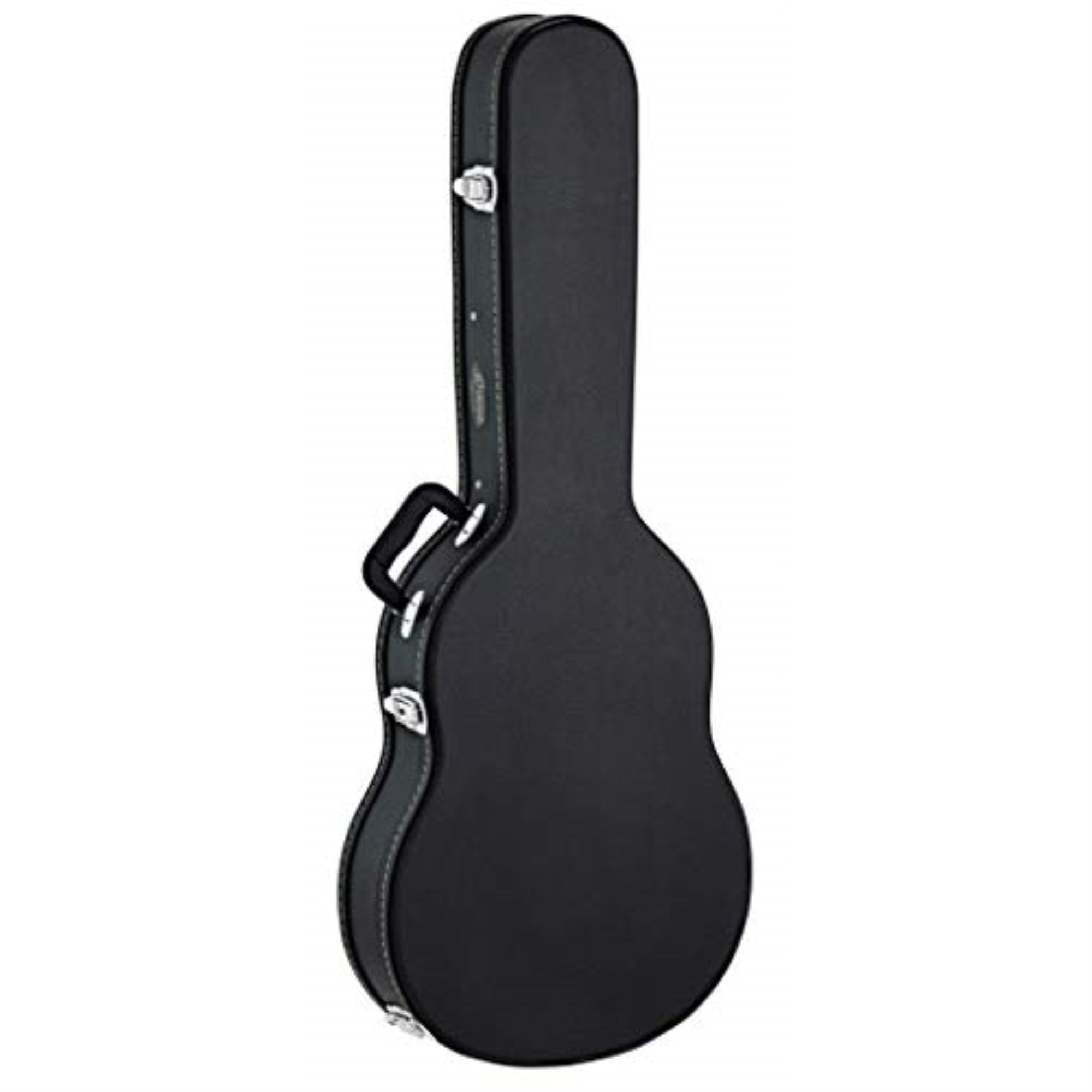 Thinline Classical Guitar Economy Hardshell Case - 15 Mm Velvet Padding - Black With Chrome Hardware
