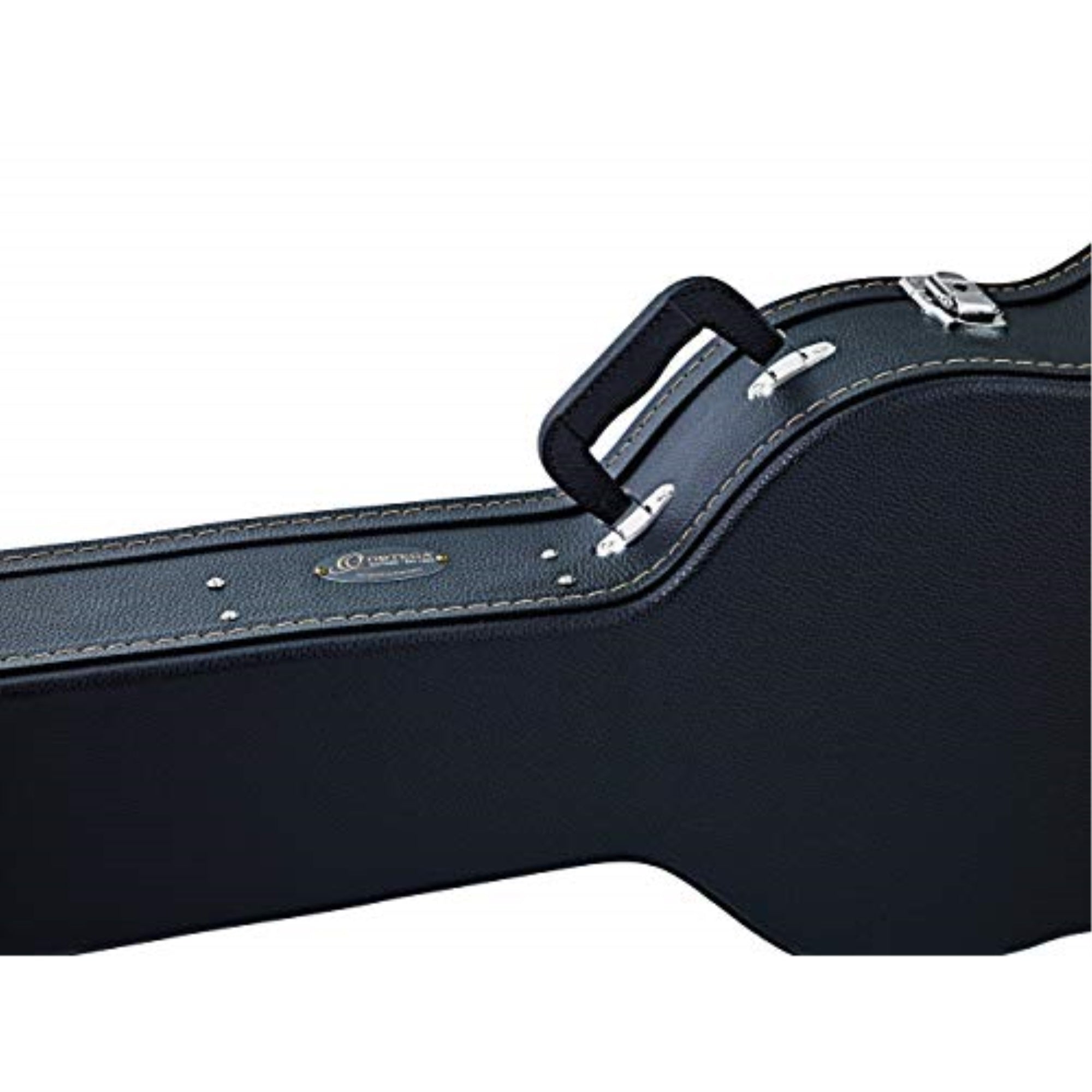 Full Size Classical Economy Hardshell Case - 15 mm Velvet Padding - Black with Chrome Hardware