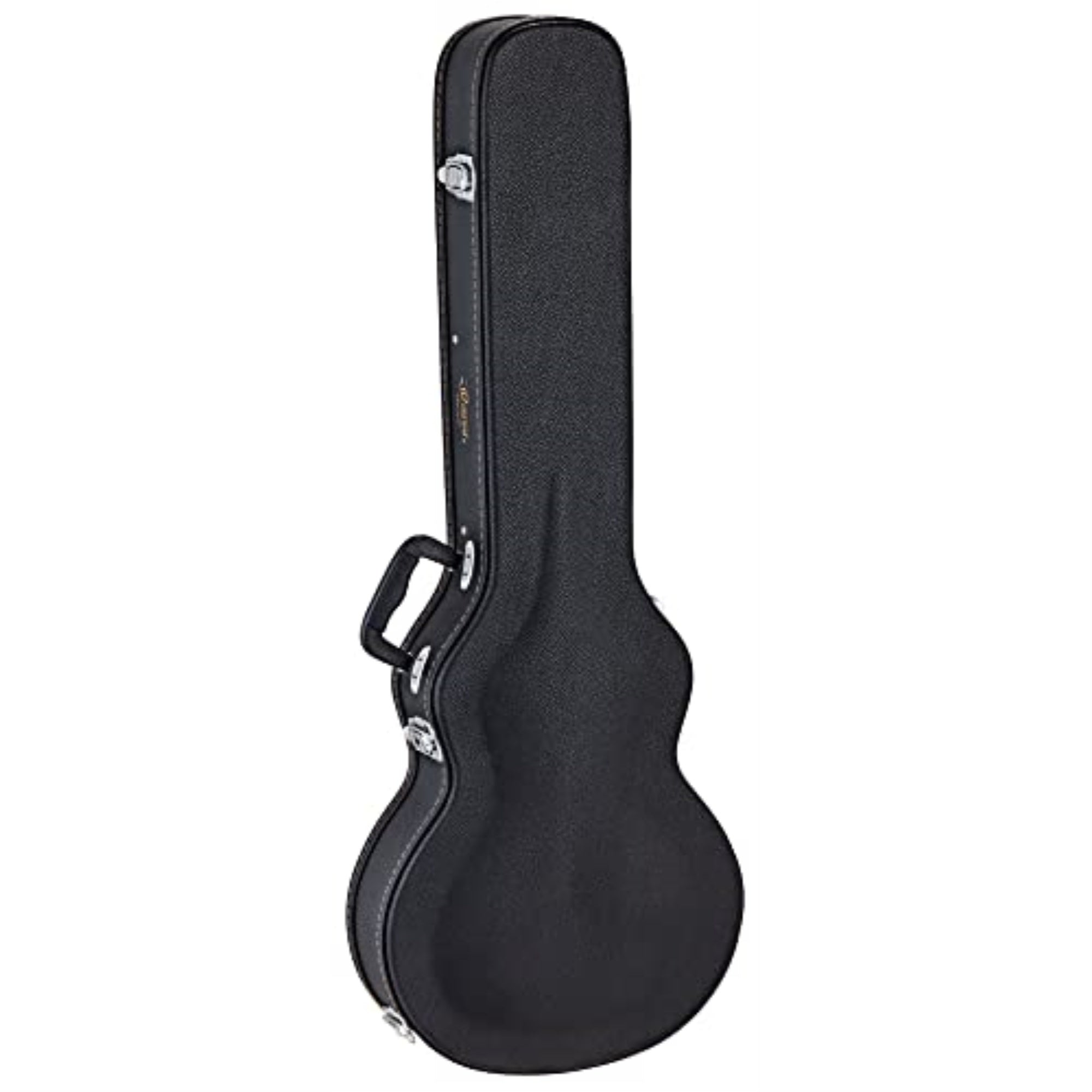Single Cutaway Les Paul Style Electric Guitar Economy Hardshell Case - 15 Mm Velvet Padding - Black With Chrome Hardware