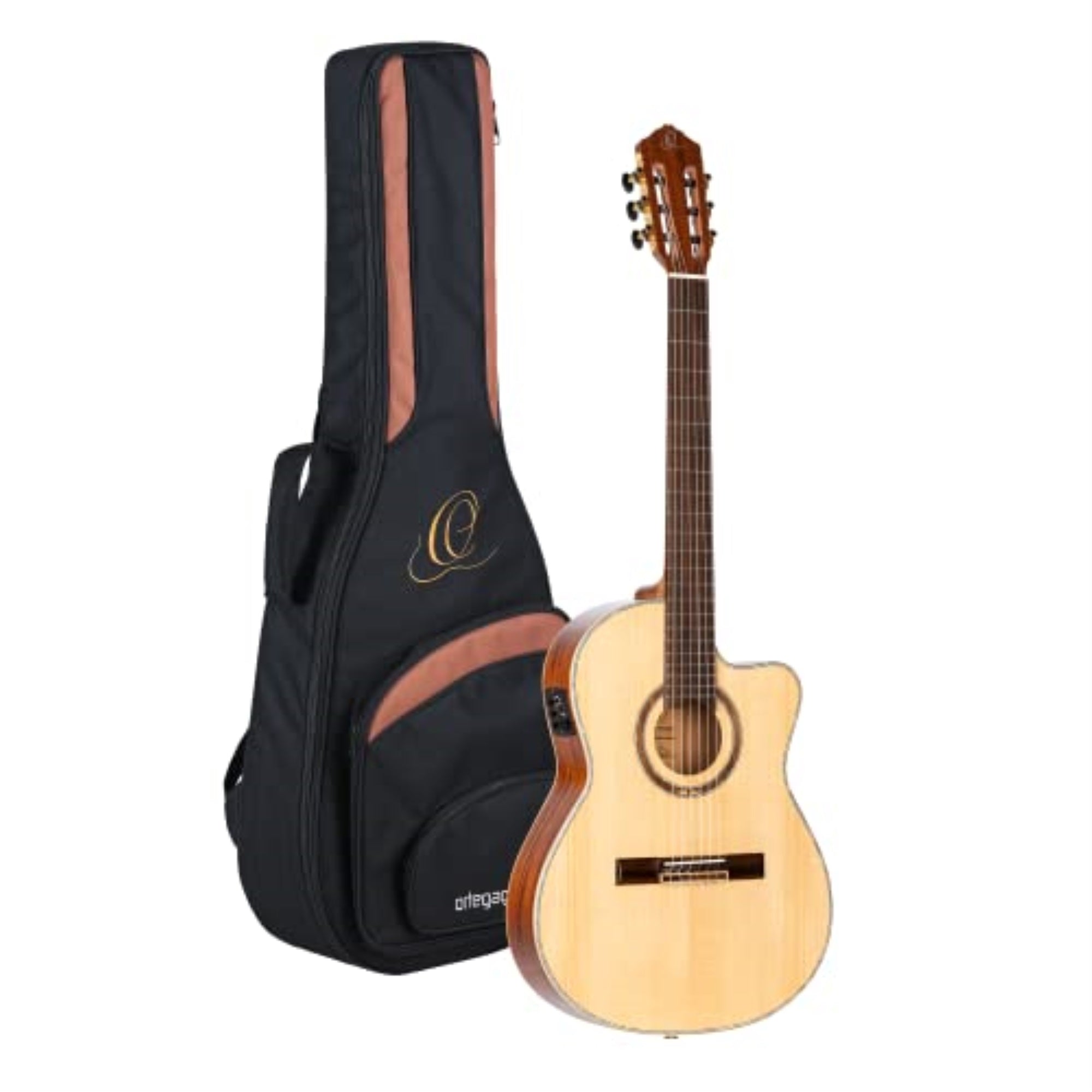 Performer Series Solid Top Thinline Crossover Acoustic-Electric Nylon Classical Guitar With Bag