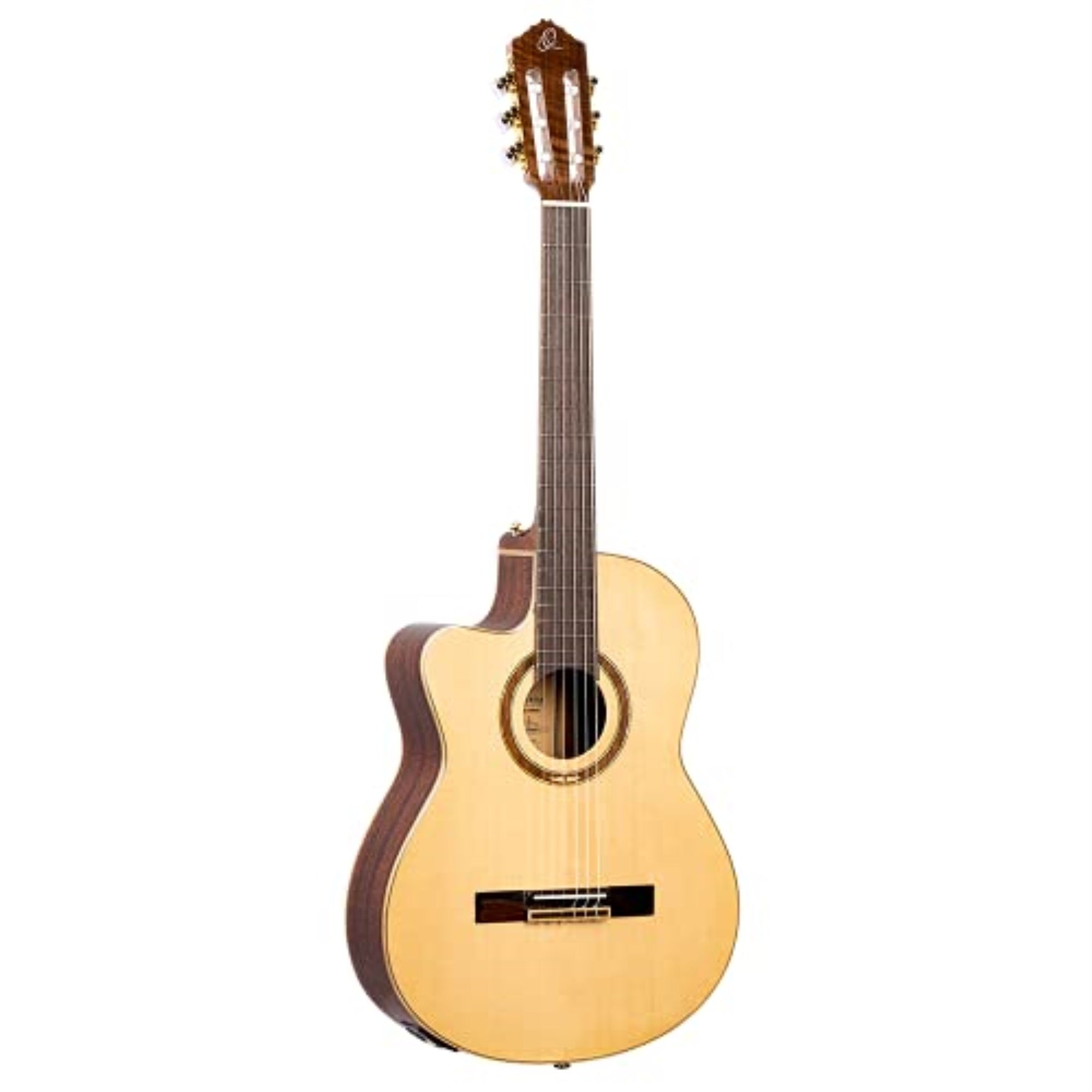 Performer Series Left-Handed Solid Top Slim Neck Acoustic-Electric Nylon Classical Guitar with Bag