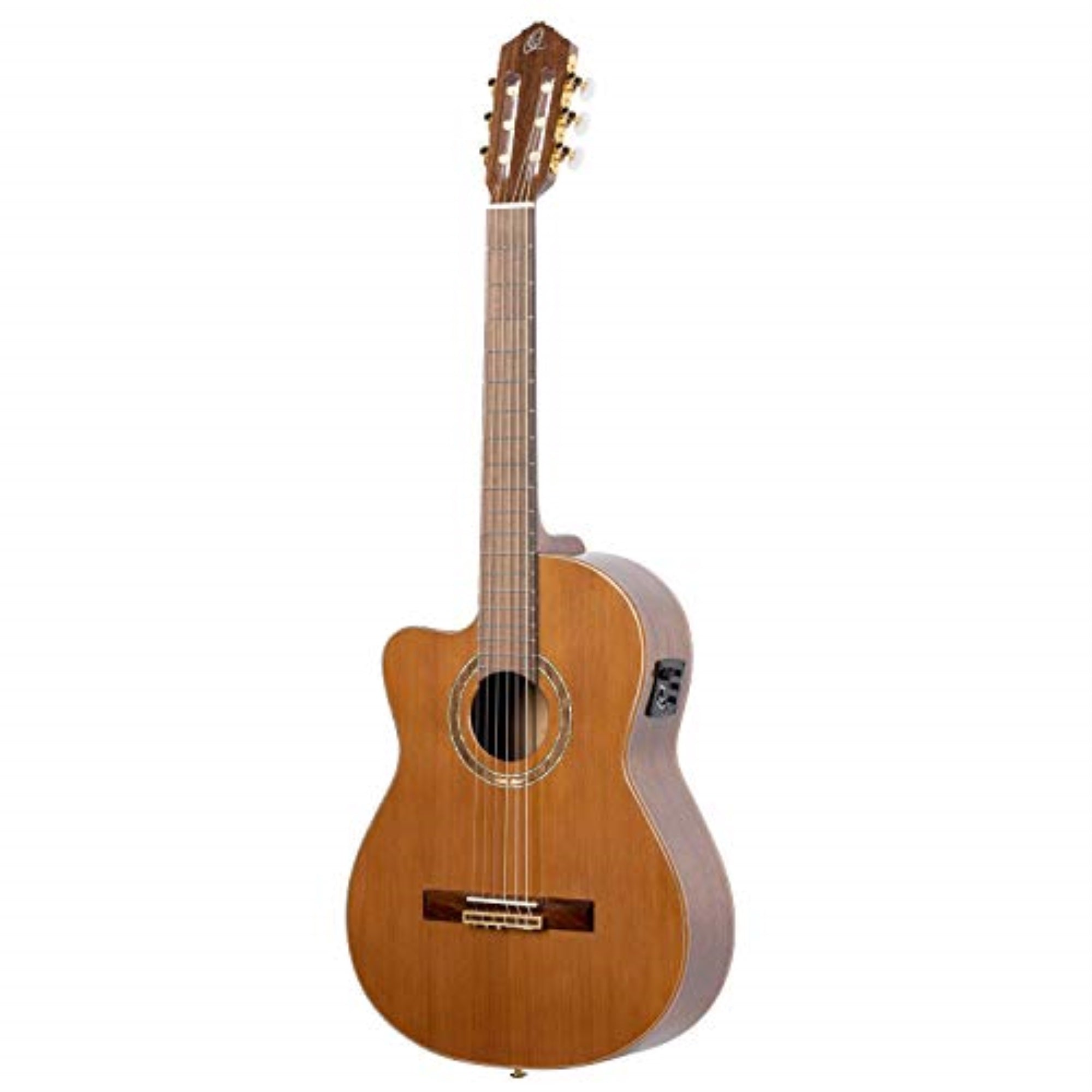 Performer Series Left-Handed Solid Top Medium Neck Acoustic-Electric Nylon Classical Guitar with Bag