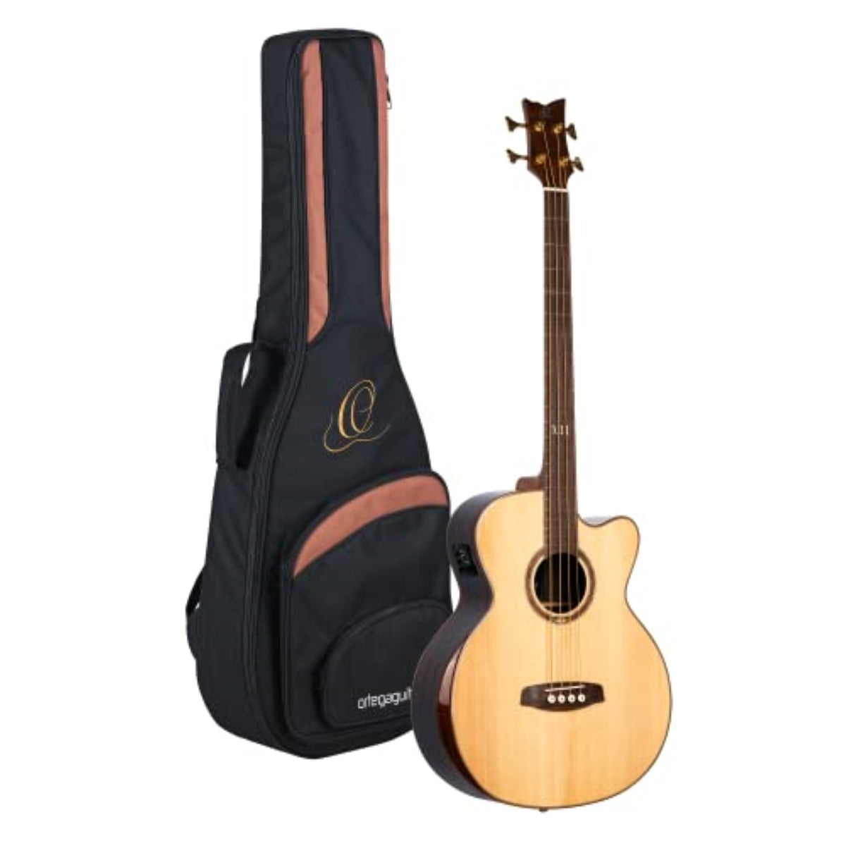 Private Room Striped Ebony Suite With Arm Rest Solid Top Acoustic-Electric Bass With Bag