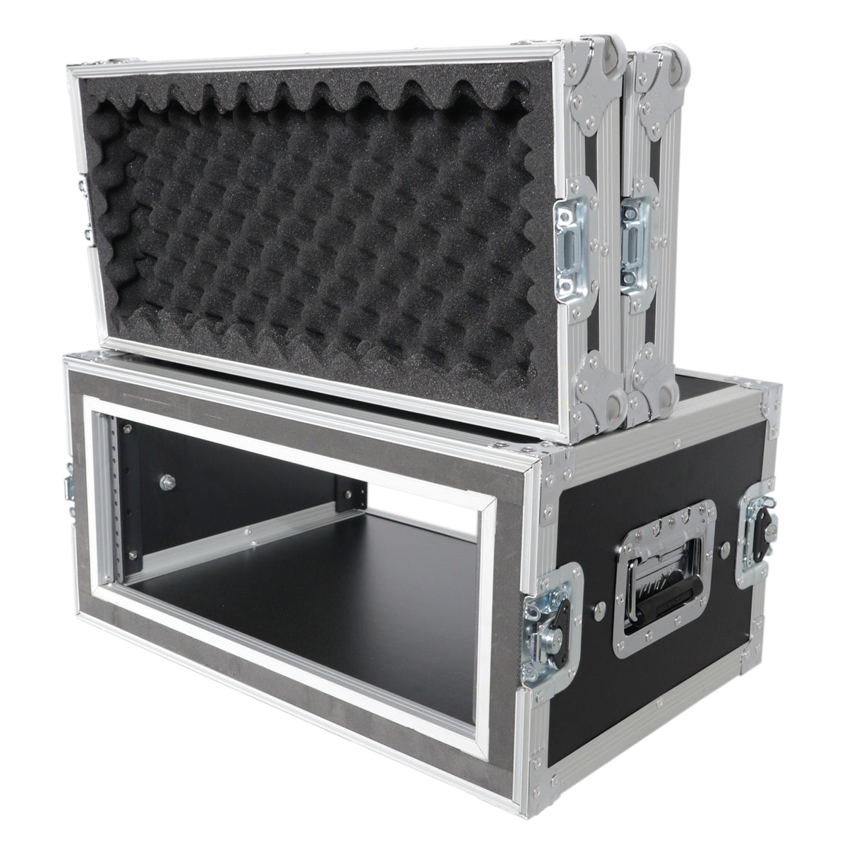 4U Vertical Shockproof Effects Rack 14'' Depth Rail To Rail With Handles