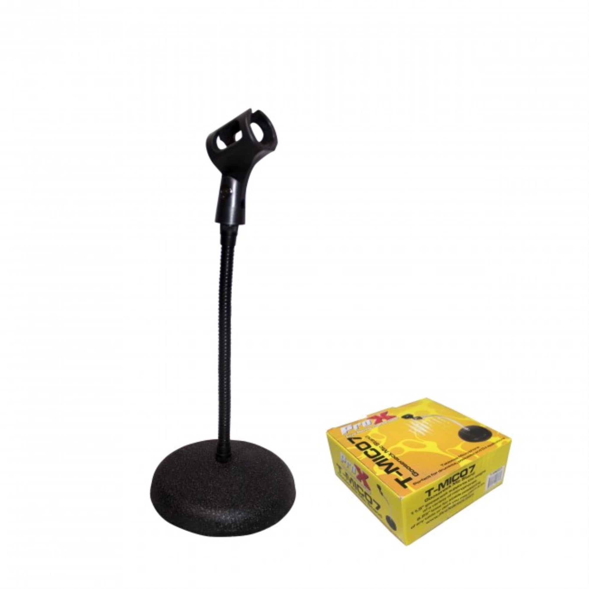 Prox T-Mic07 Gooseneck Desktop Microphone Stand With 6'' Round Base