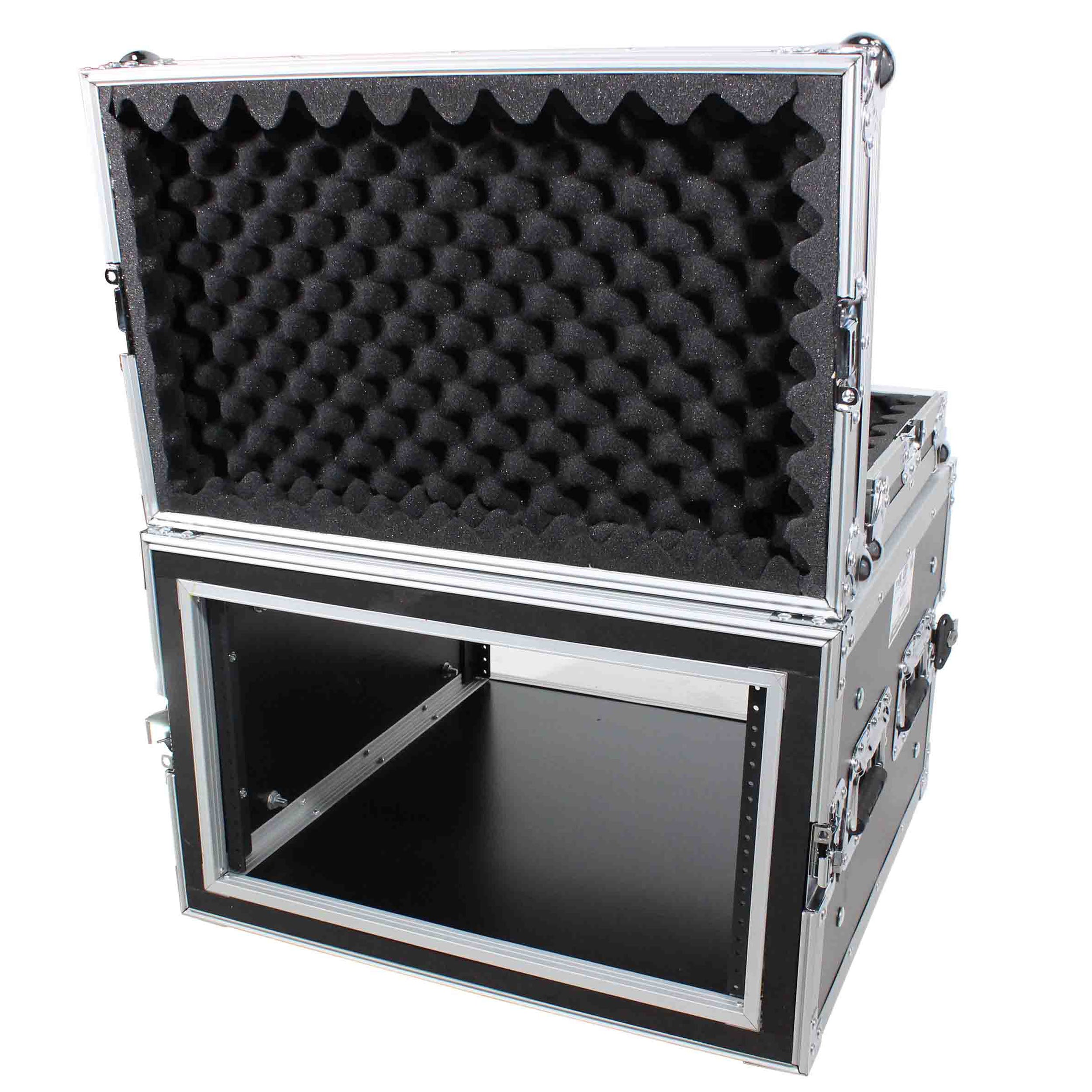 Prox T-6Rsp 6 Space 6U 20 Inch Depth Shockproof Amp Rack Ata Shock Mount Flight Case W Recessed Handles