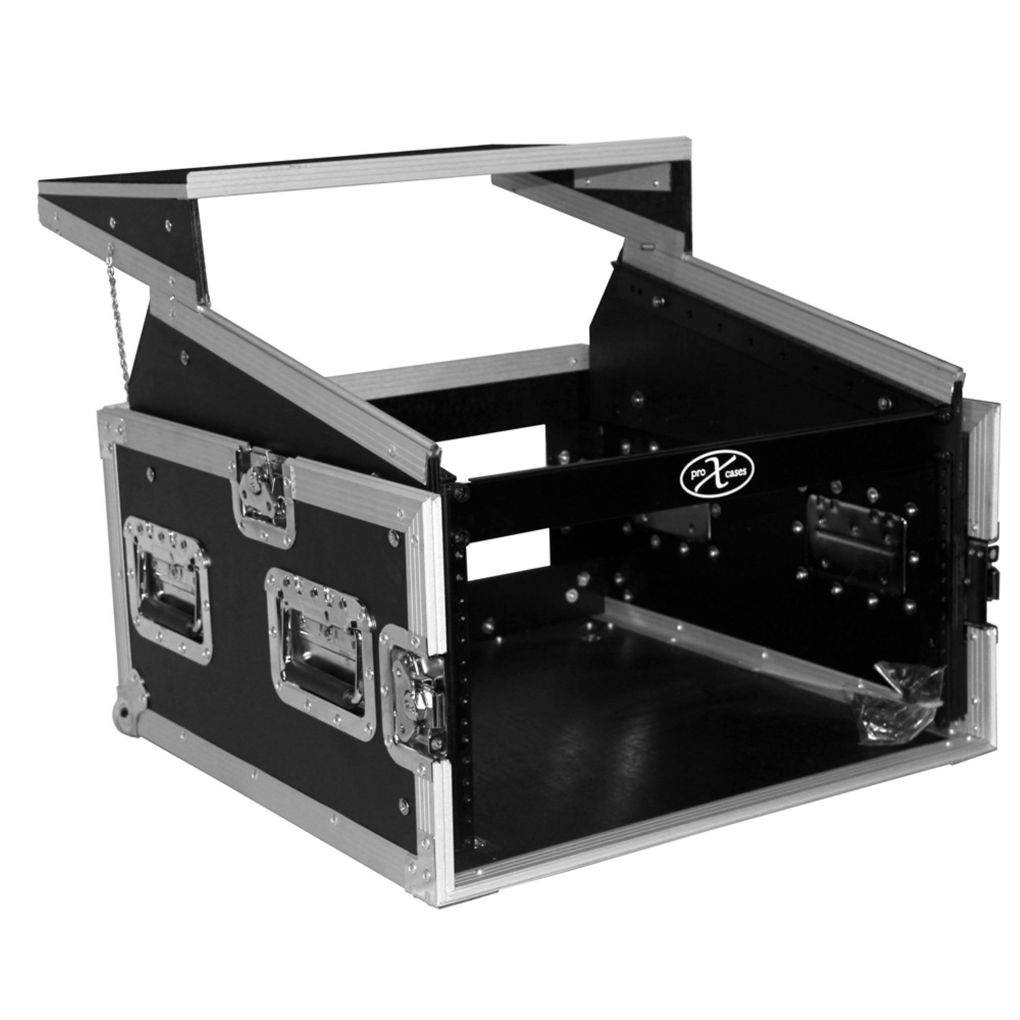 ProX T-6MRLT 6U Rack x 10U Top Mixer DJ Combo Flight Case w Laptop Shelf
