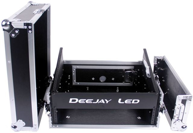 Fly Drive Case 8U Space Slant Mixer Rack / 2 U Space Vertical Rack System With Full Ac Door