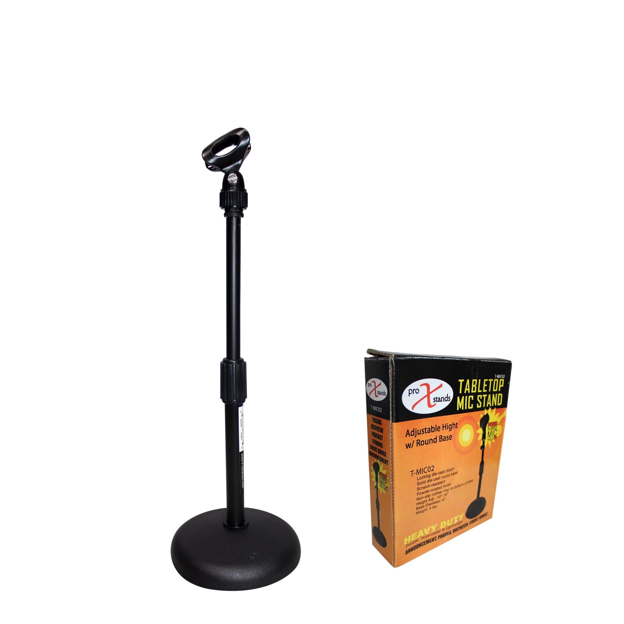 ProX T-MIC02 Desktop Microphone Stand with 6 Round Base