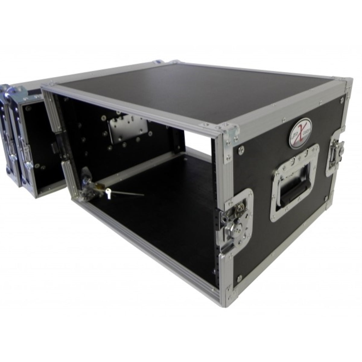 Prox X-8Ue 8U Deluxe Effects Rack Case 14 In Deep Rail To Rail