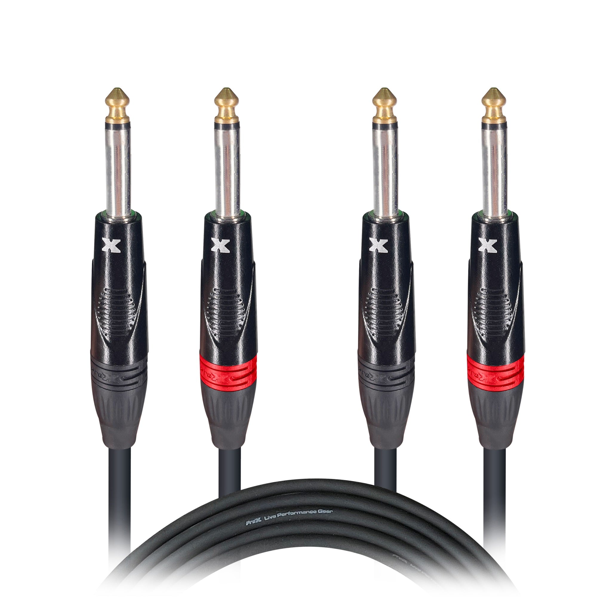 Prox Xc-Dp05 5' Ft. High Performance 1/4 Ts Male To Dual 1/4 Ts Male Unbalanced Audio Cable