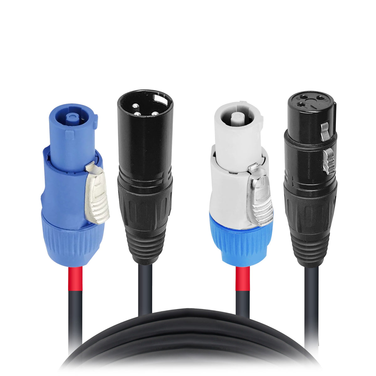 Prox Xc-Pwc14-Dmx03 3' Ft Dual 14Awg Powerkon To Dual Dmx Combo Link Jumper Cable