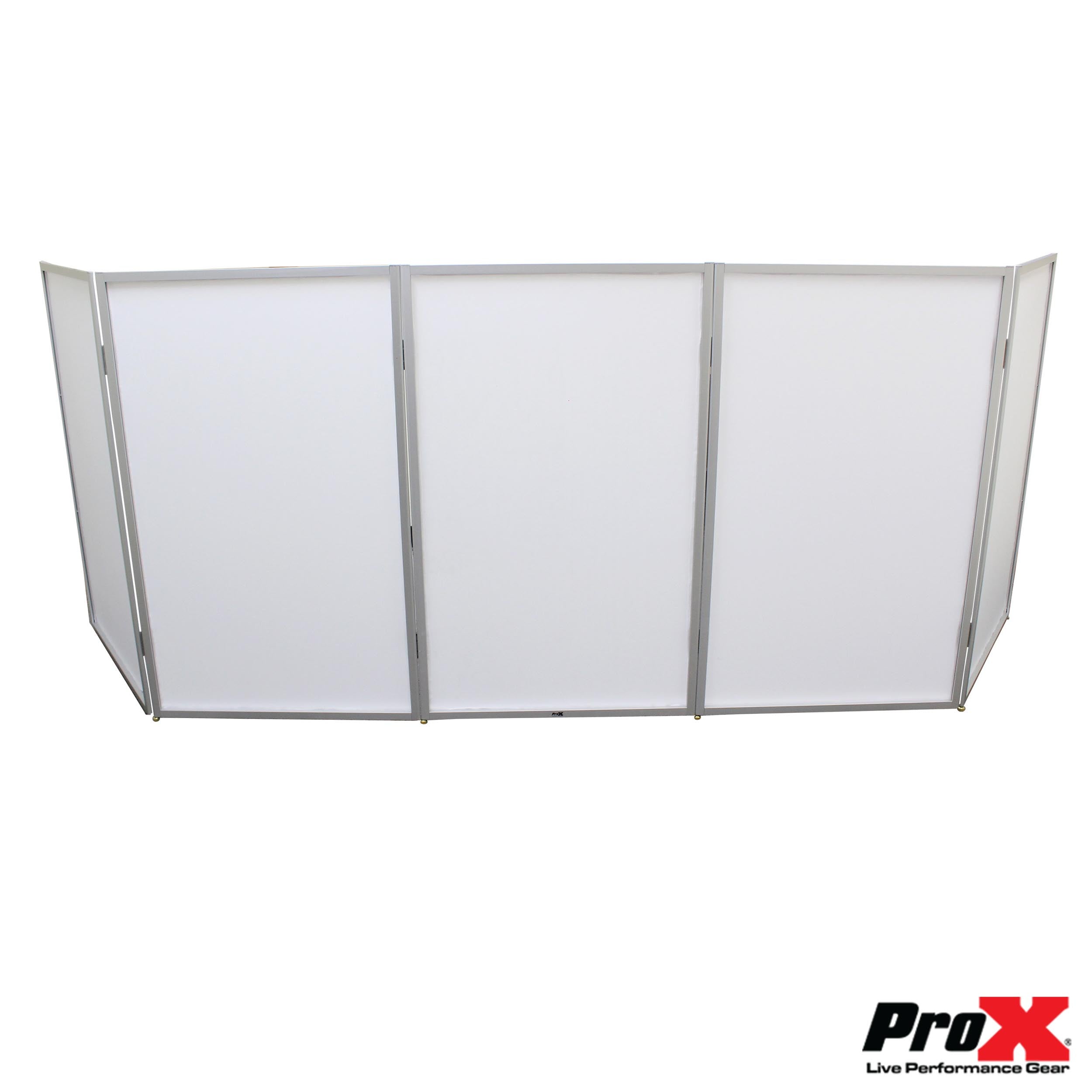 Prox Xf-5X3048S 5 Panel White Frame Dj Facade W-Stainless Quick Release 180 Deg. Hinges