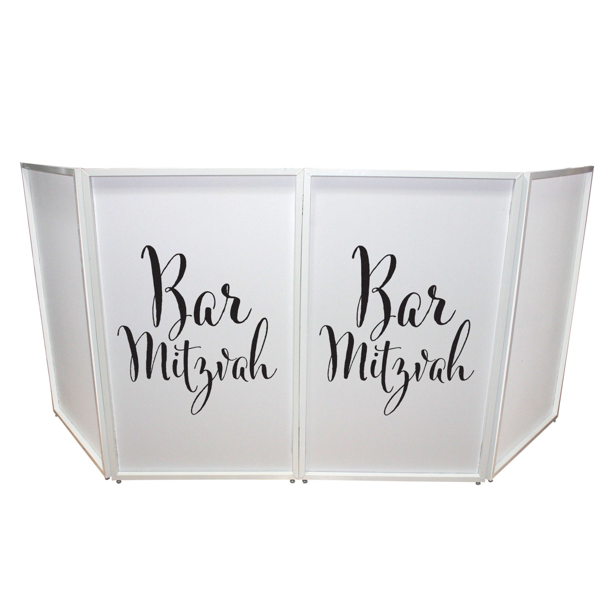 Prox Xf-Sbarmitz Bar Mitzvah Facade Enhancement Scrim - Black Script On White | Set Of Two