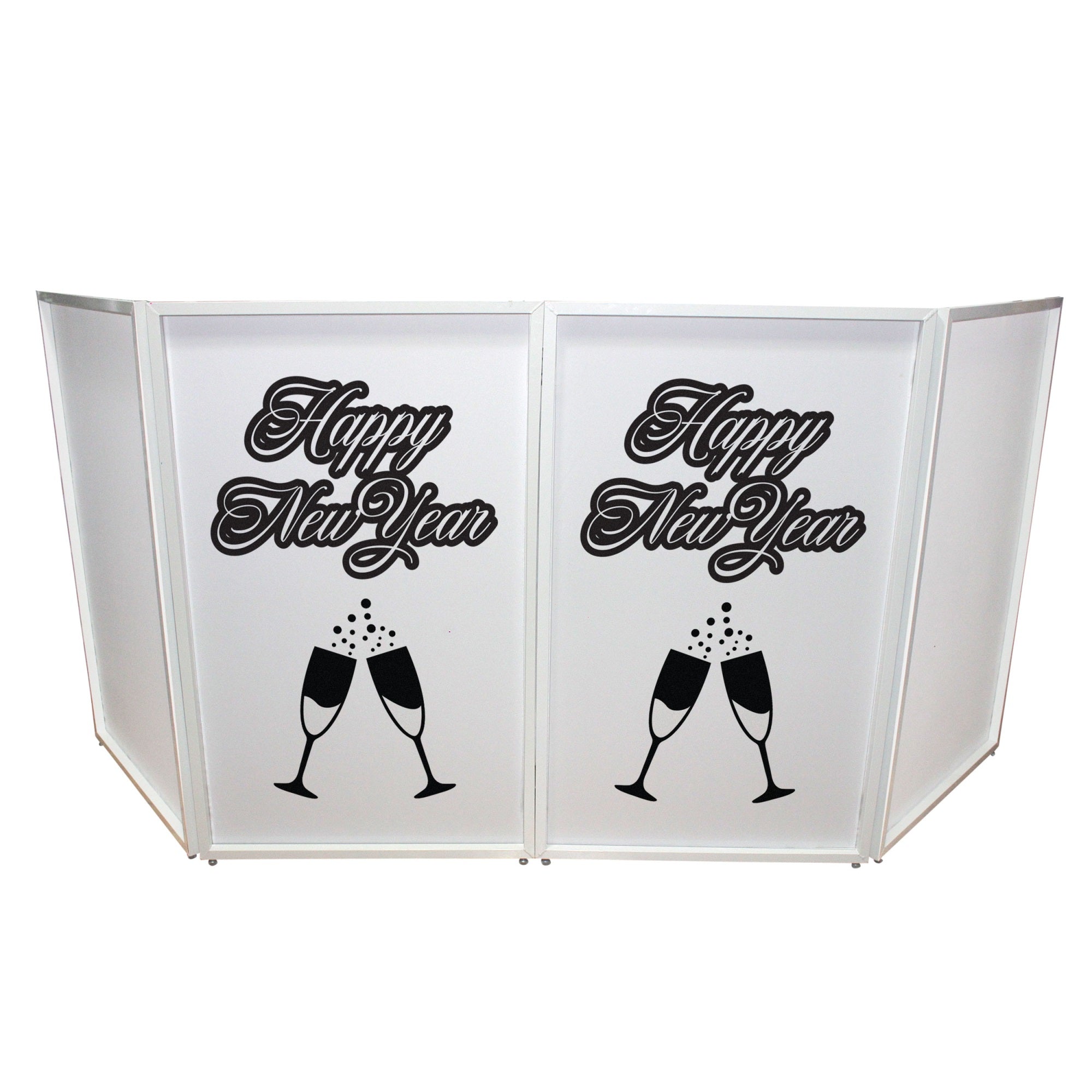 New Year Toast Design Enhancement Scrim - Black Script On White | Set Of Two