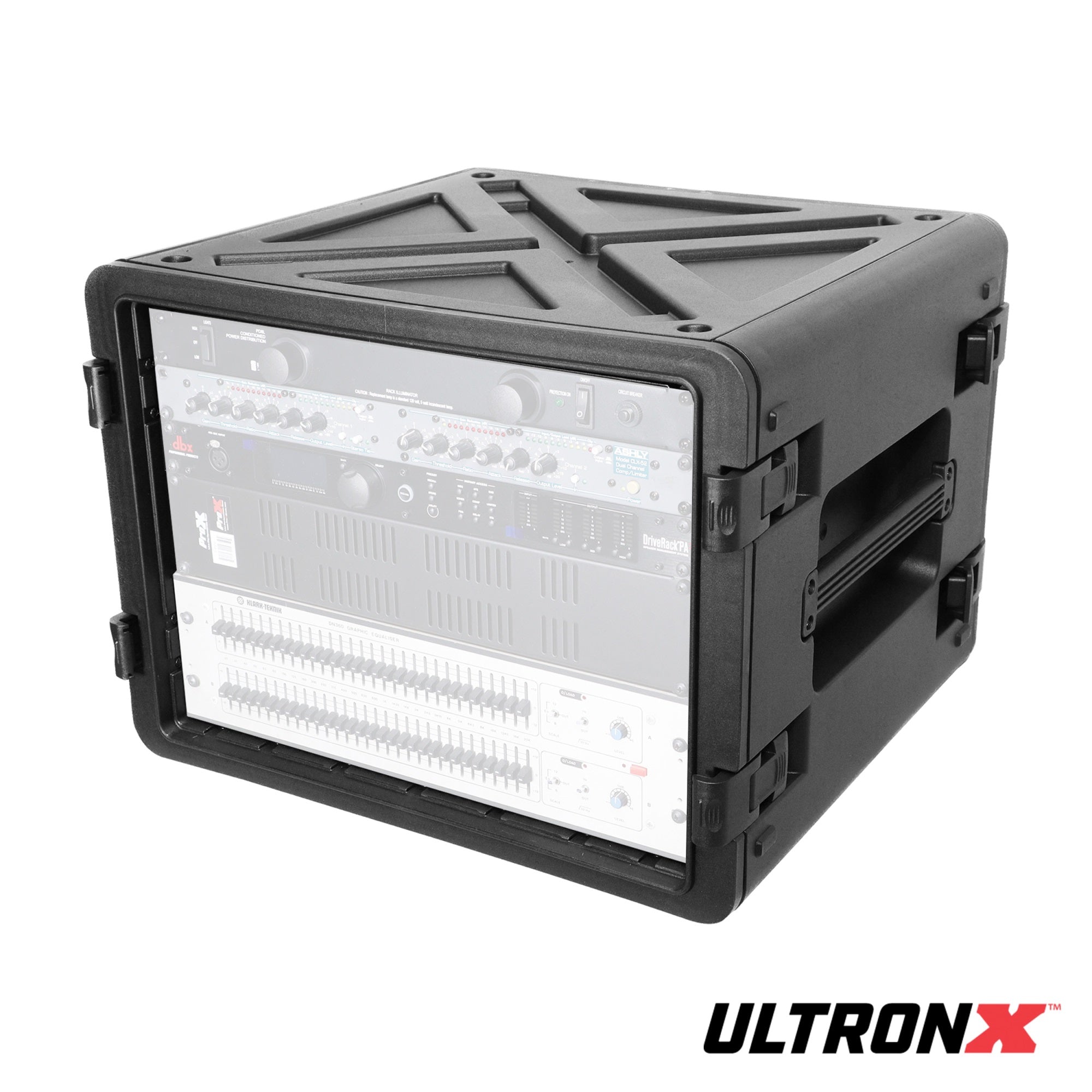 ProX XM-8U UltronX Watertight 8U Rack Space Molded Plastic Case - 18 Depth Front Rail to Rail