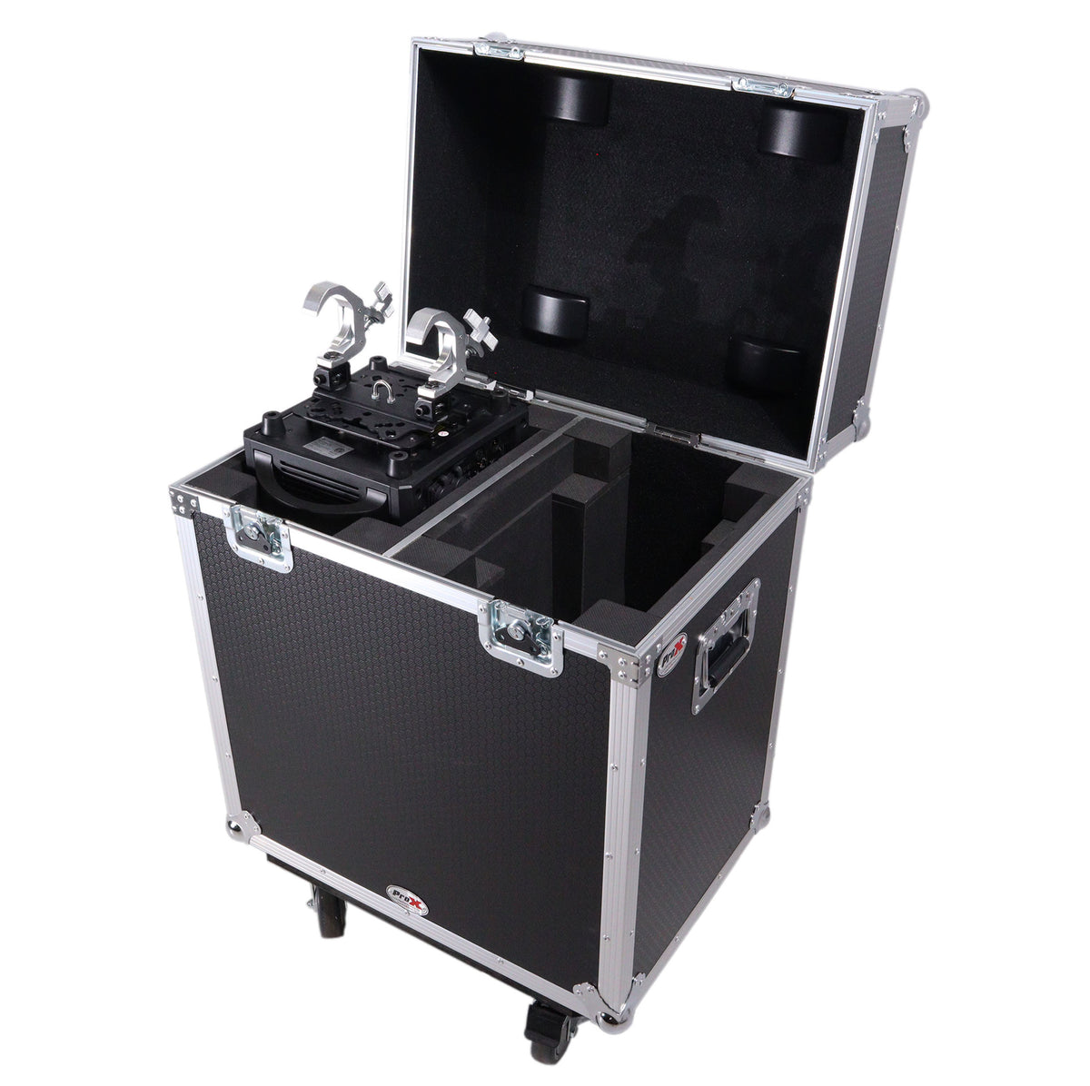 Moving Head Lighting Road Case For Adj Hydro Beam X12 Vizi Beam 12Rx Fits 2 Units With 4'' Casters