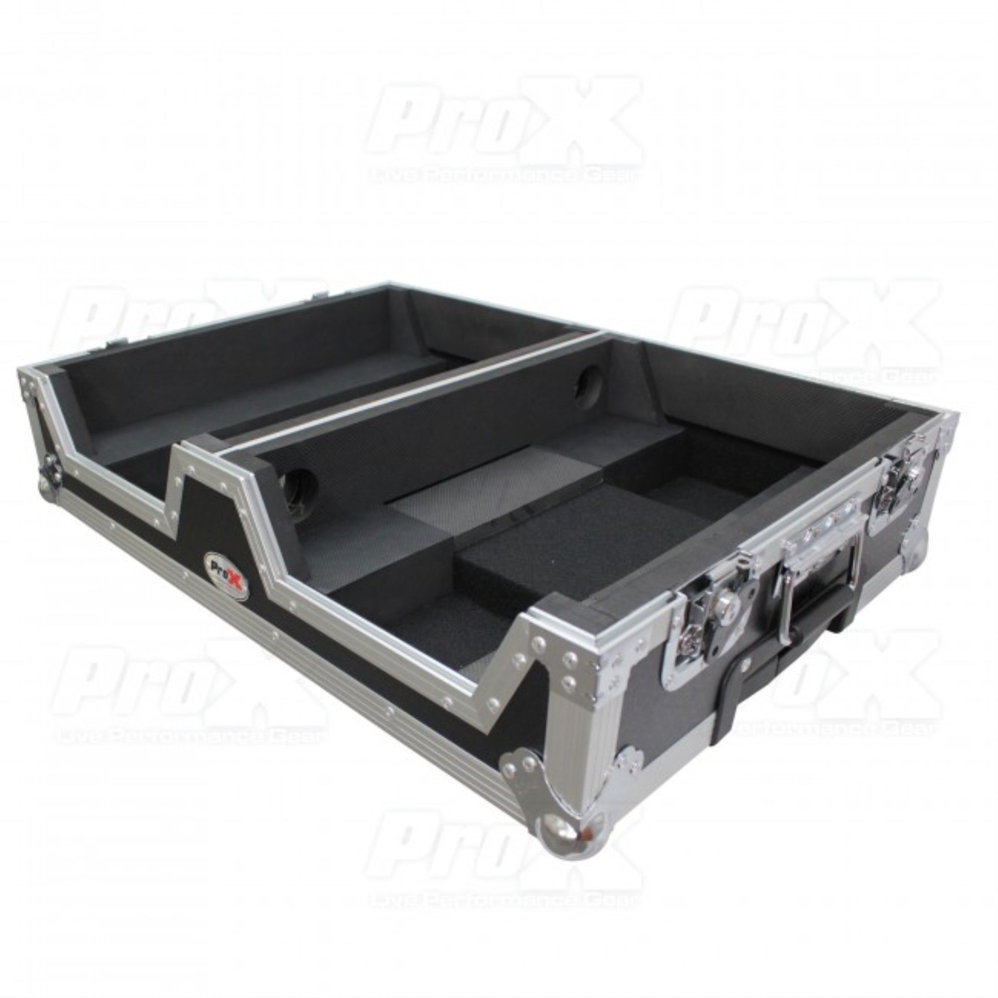 Prox Xs-Scdm12W Single Cd Player & 12'' Mixer Case W/Low Profile Wheels And Retractable Handle