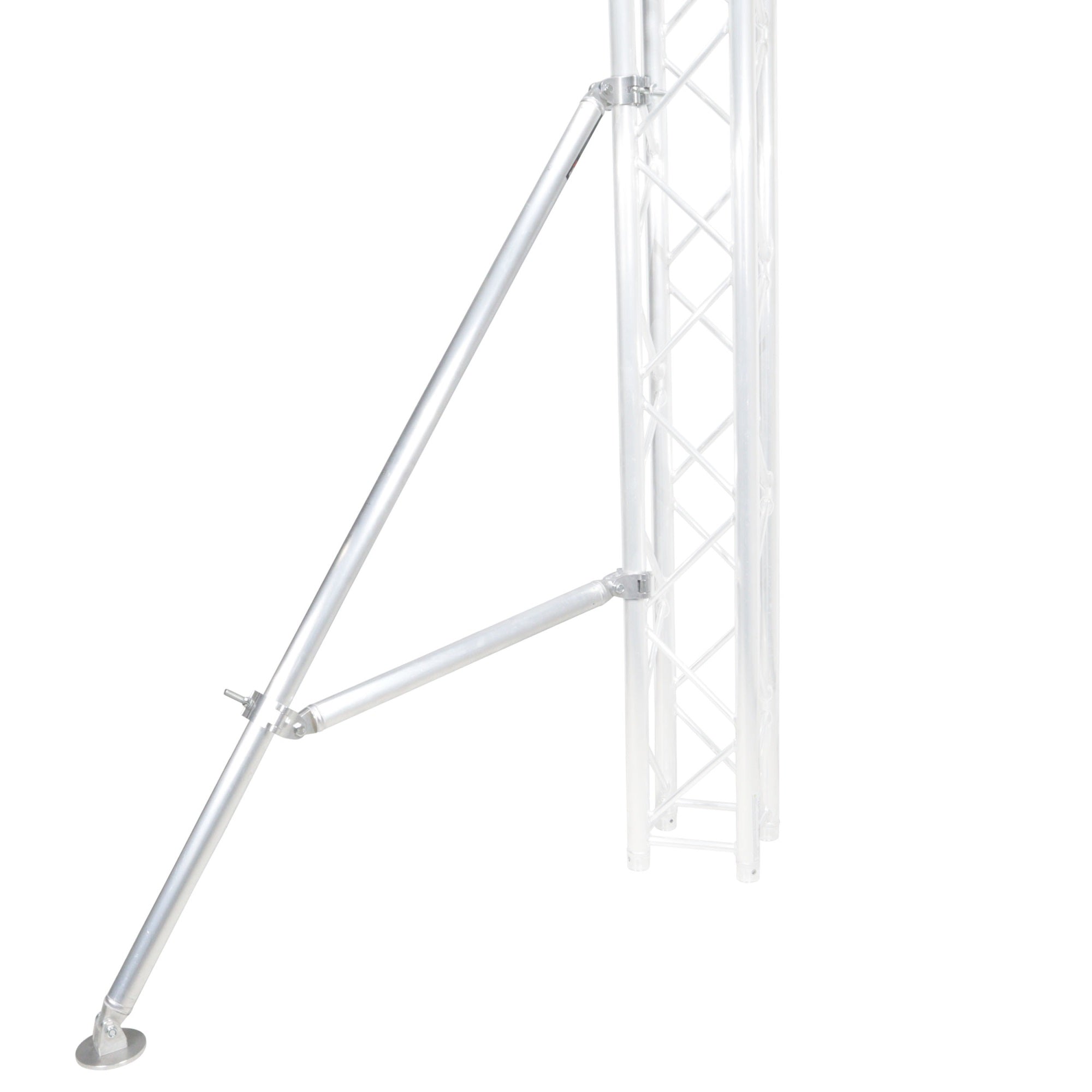 Outrigger Brace And Lower Support Bar With Hinged Rubber Feet.