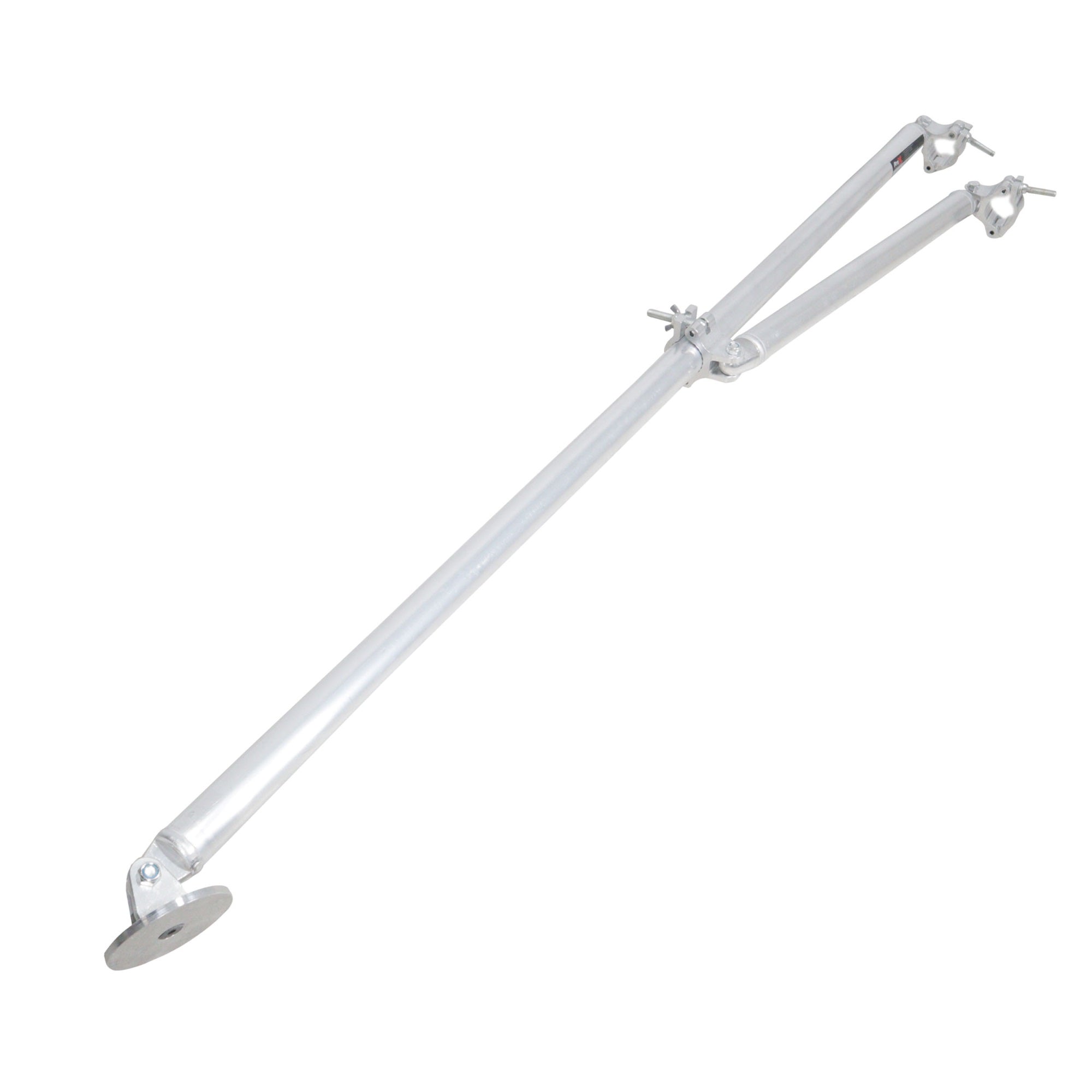 Outrigger Brace and Lower Support Bar with Hinged Rubber Feet.