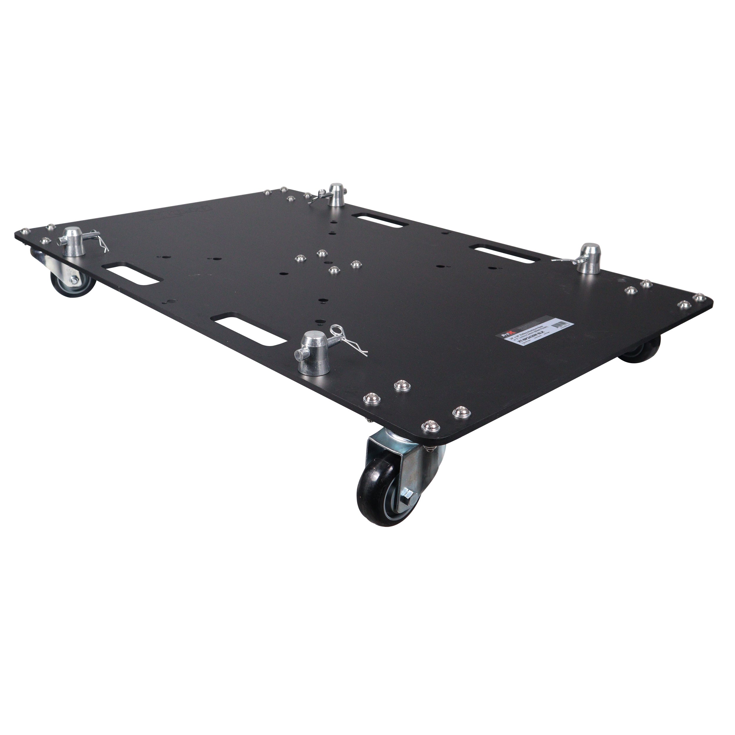 24 X 30 Inch Rolling Base Plate For Rapid Grid Modular Truss System With Locking Casters - Black Finish