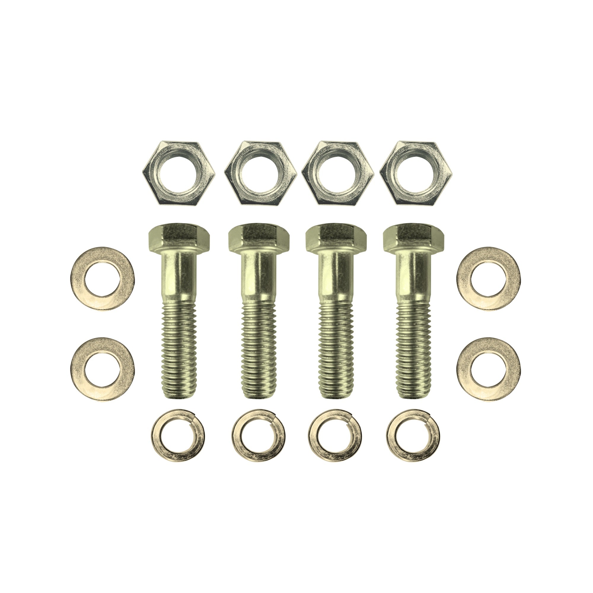 ProX XT-BTSBX4-G8 Set of (4) 2.5'' Length Hex Short Yellow Zinc Truss Bolts Nuts Washers  Grade 8 (5/8-11 x 2-1/2 NC)