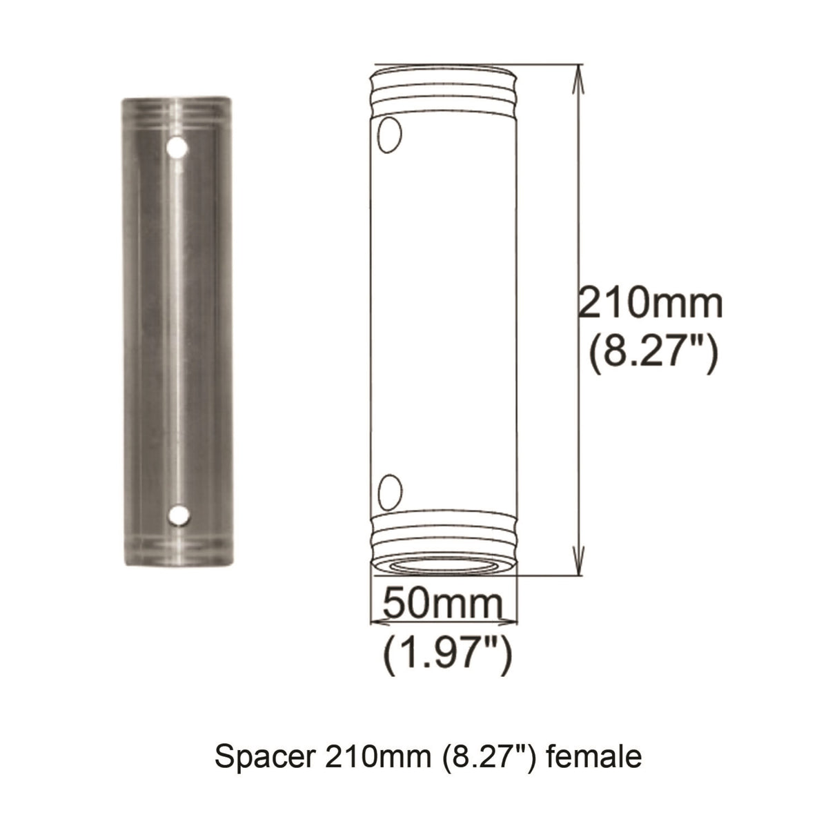 Prox Xt-Spff210 Spacer 210Mm Female Coupler