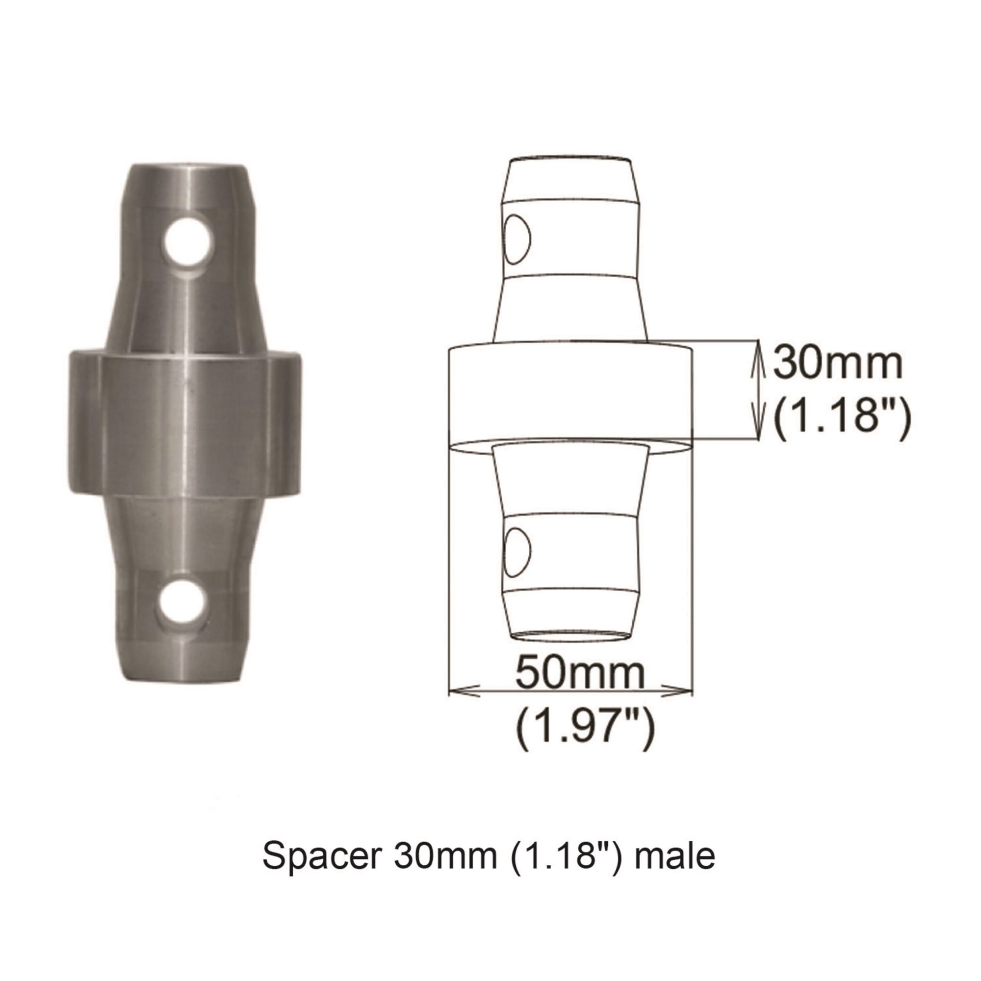 Prox Xt-Spmm30 Spacer 30Mm Male Coupler