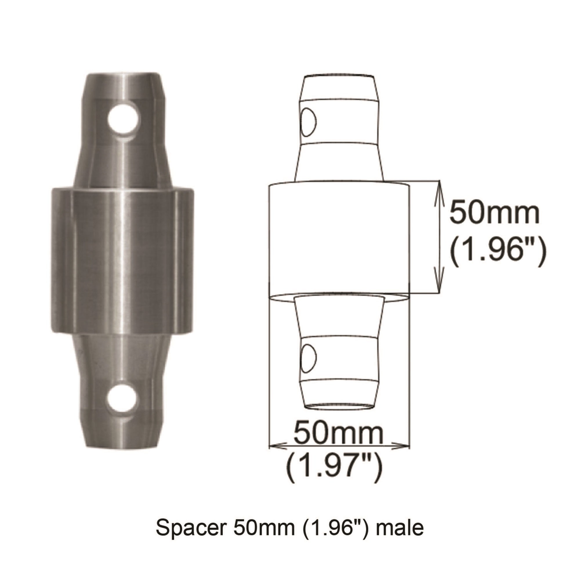 Prox Xt-Spmm50 Spacer 50Mm Male Coupler
