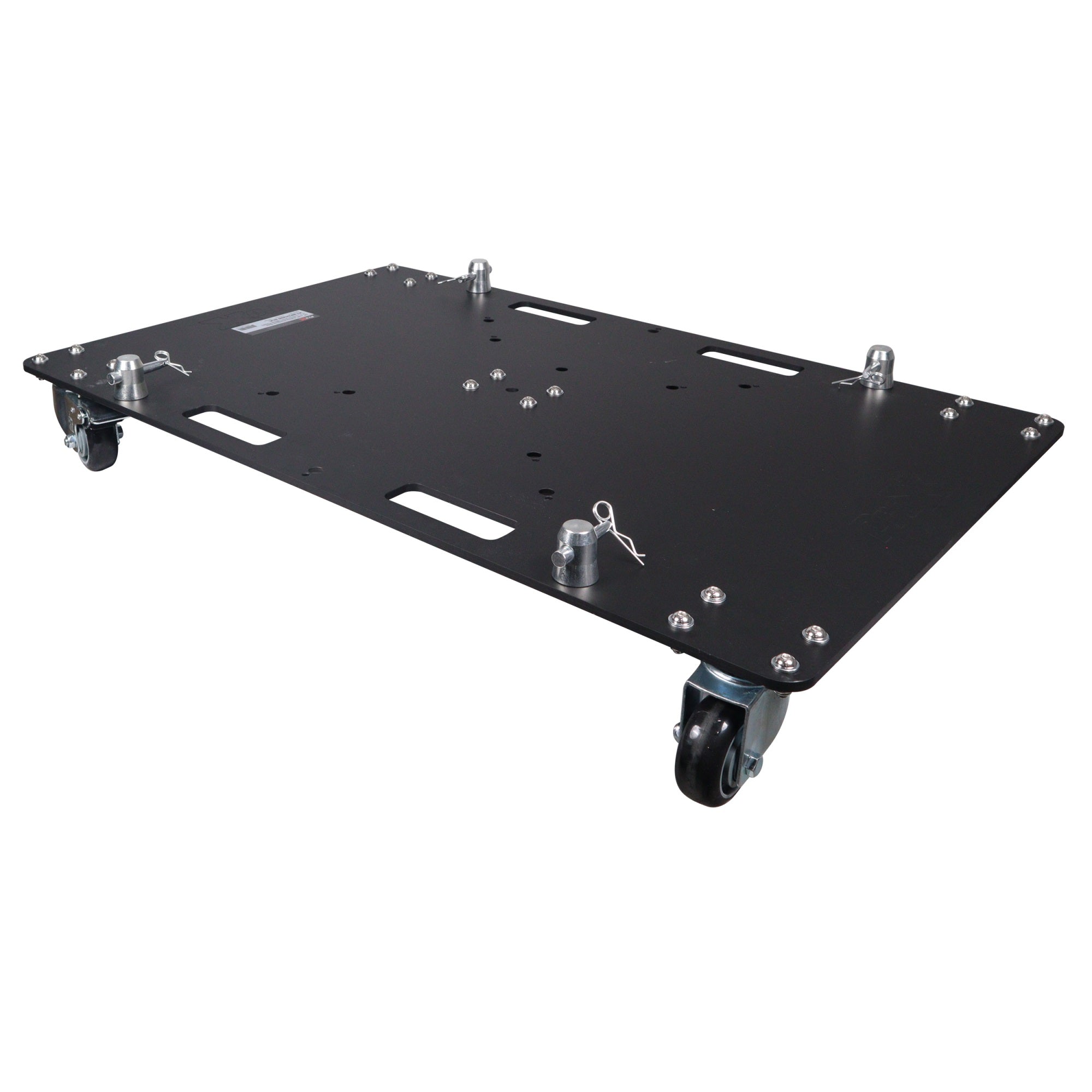 24 x 30 inch Rolling Base Plate for Rapid Grid Modular Truss System with locking casters - Black Finish