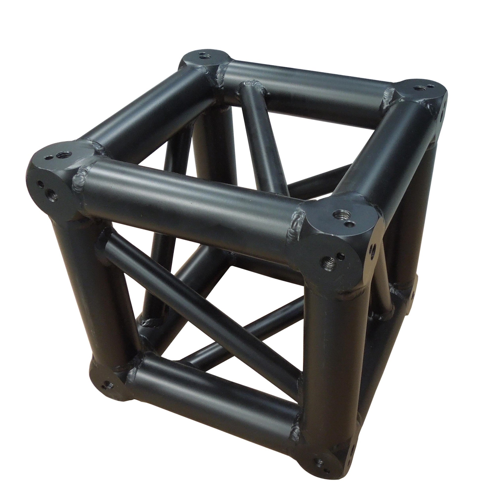 6 Way F34 Corner Block W/16 4 Way Half-Conical Couplers Black Powder Coated