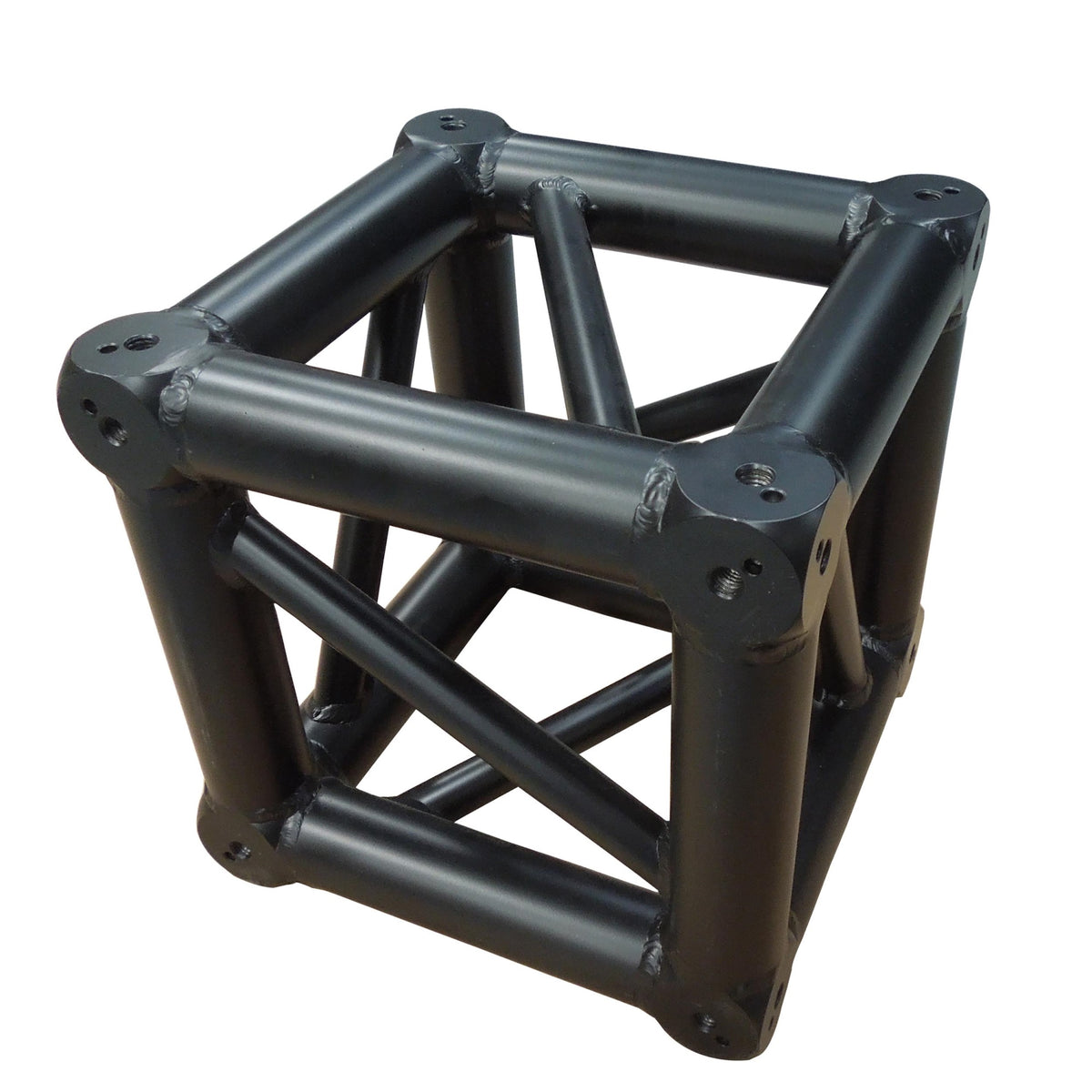 6 Way F34 Corner Block W/16 4 Way Half-Conical Couplers Black Powder Coated