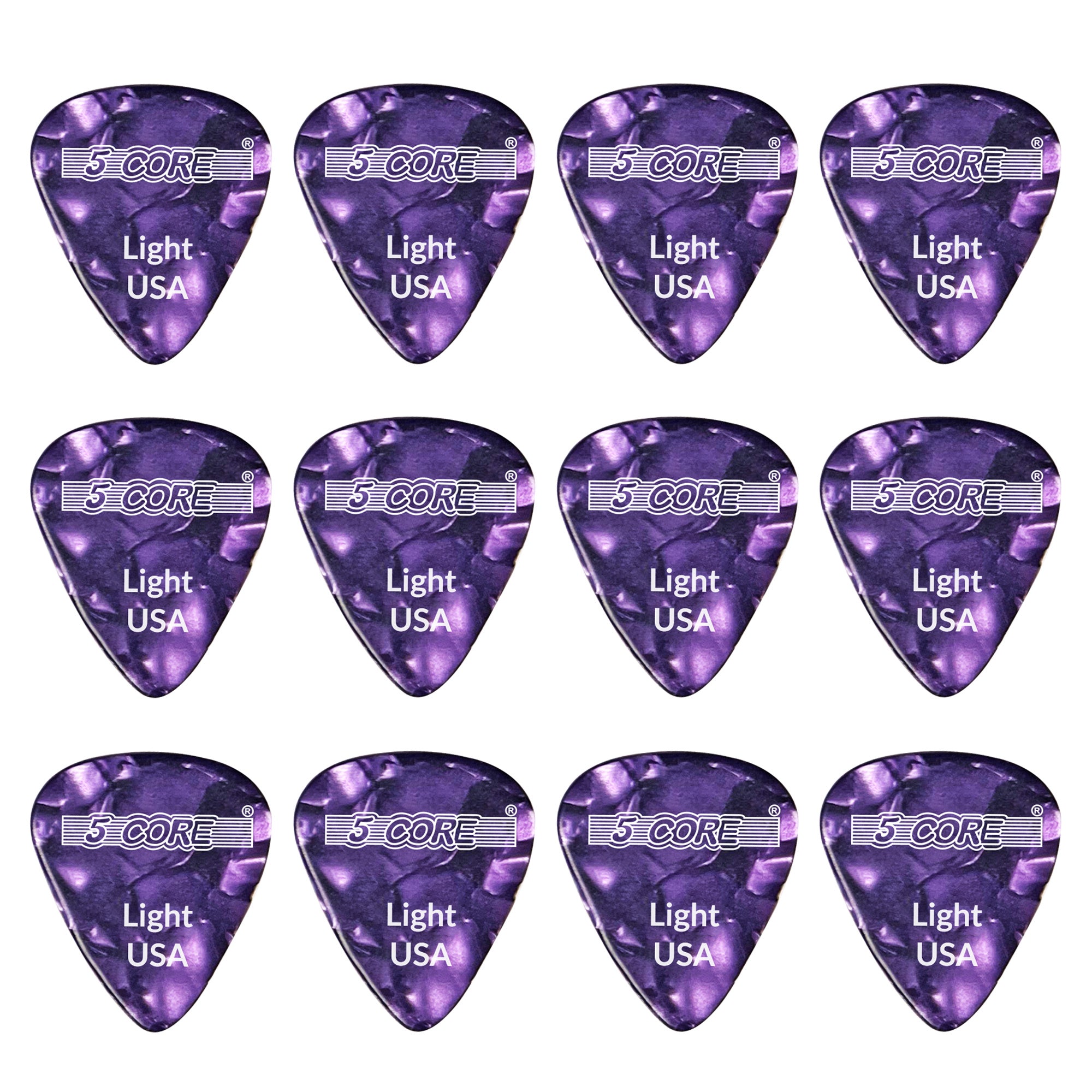 5 Core Guitar Picks  Purple Color Pick For Guitar 12 Pcs  Light Gauge Durable Premium Celluloid Guitar Picks 046Mm- G Pick L Pr