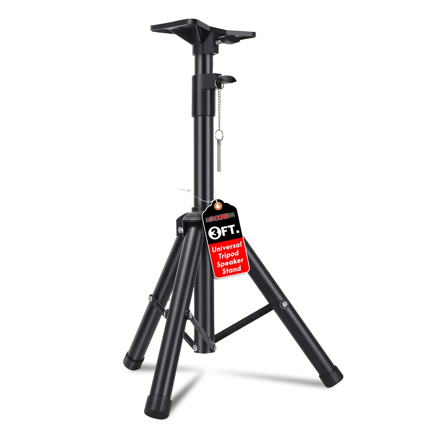 5 Core Speaker Stand Tripod Floor Heavy Duty Adjustable 24 To 36 Inch Dj Studio Short Monitor Stands Pole Mount - Ss Hd 3Ft Blk