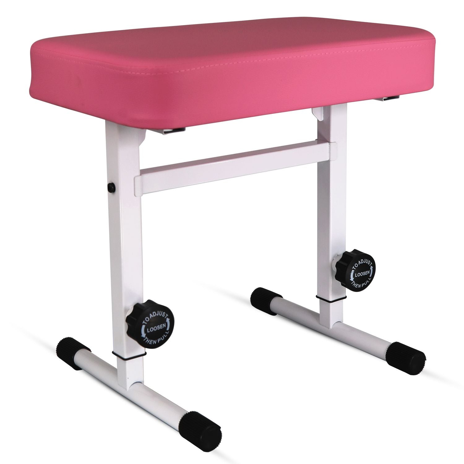 5 CORE Keyboard Bench Piano Stool T Style Pink Thick Padded Cushion Seat | Height Adjustable 17 to 22 inch | Keyboard Chair (PU 
