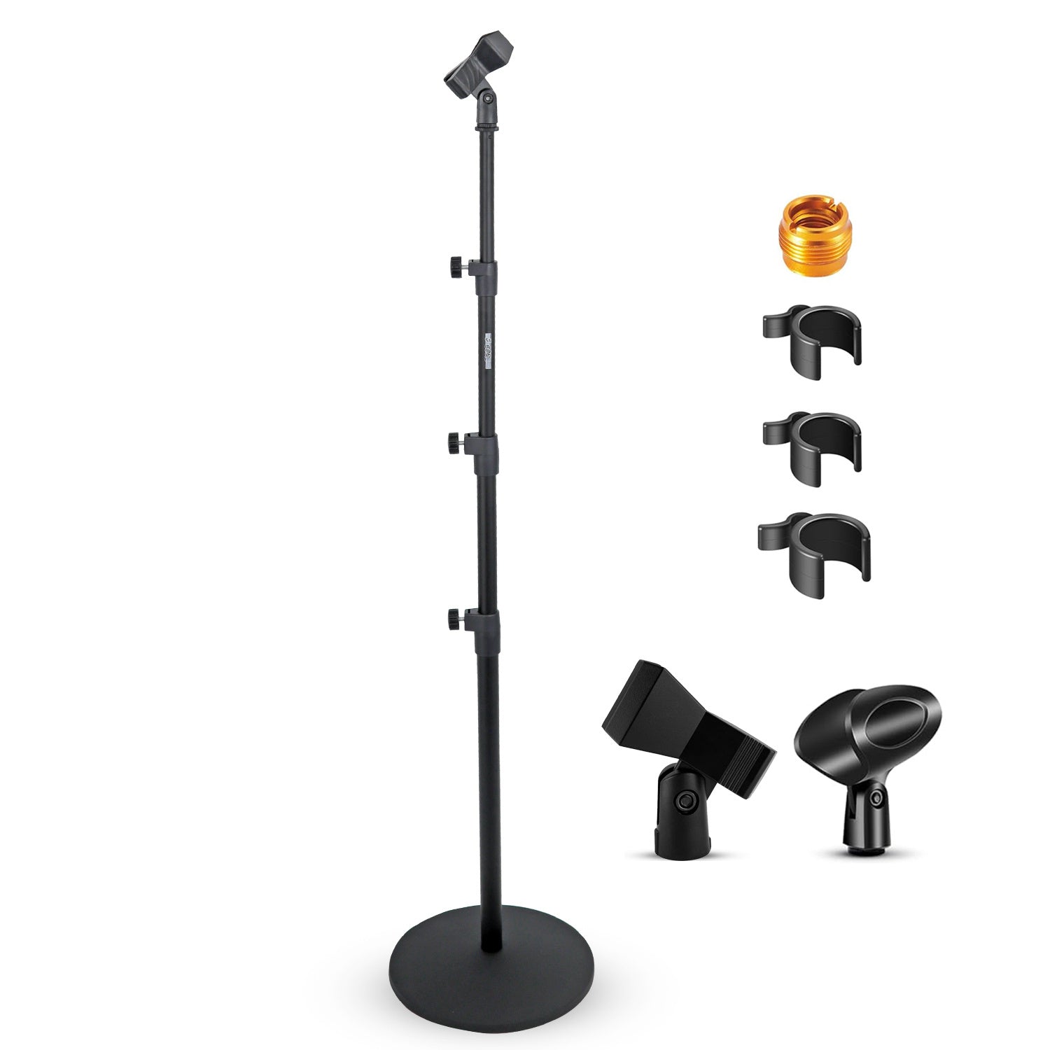 5Core Mic Stand Floor Adjustable Universal Heavy Duty Microphone Stands Round Base Soporte De Micrfono - Ms Rbl 3T