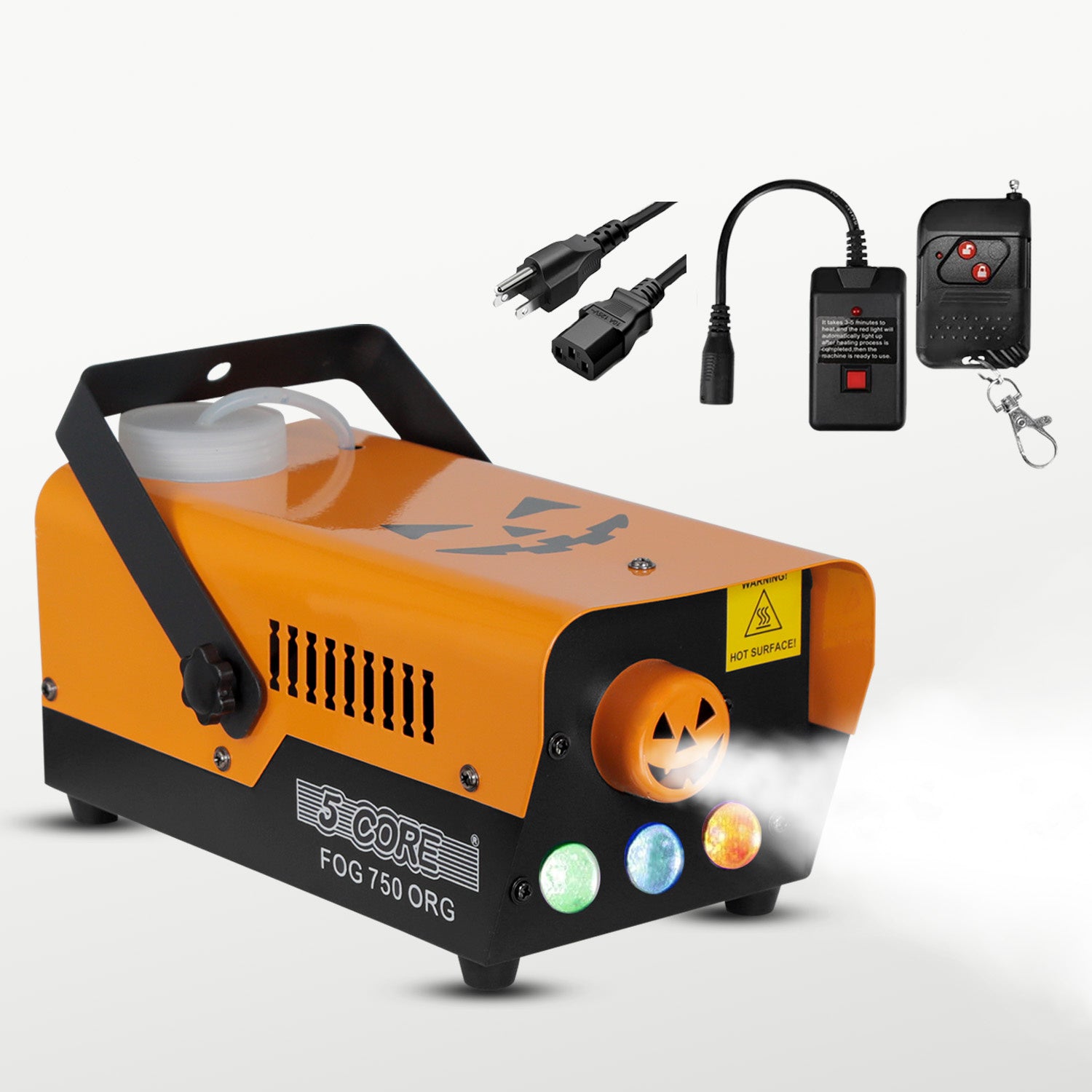 5 Core Fog Smoke Machine 750W & 2700Cfm Led Lights Effect Low Lying Indoor 250Ml Fog Maker With Fogger For Halloween With 1 Wire