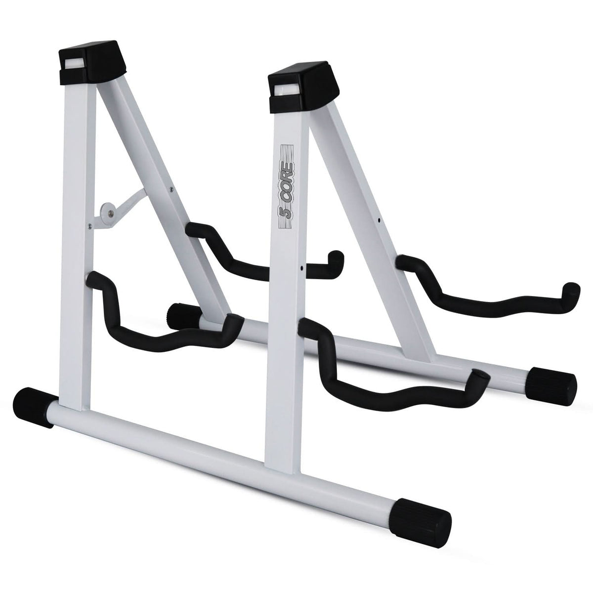 5 Core Double Guitar Stand Floor Adjustable Heavy Duty A Frame Universal Folding Acoustic Electric Bass Mandolin Banjo Violin Ho