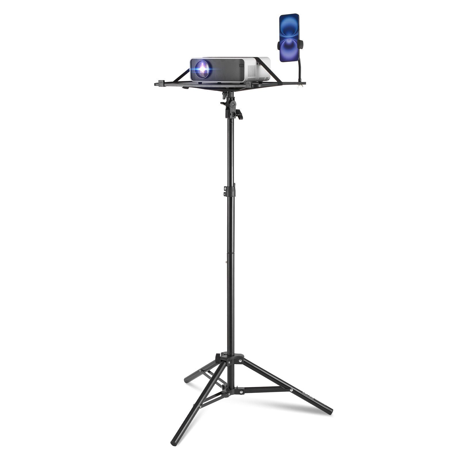 VEVOR Projector Floor Stand Adjustable Height from 26.97 to 63 in, DJ Equipment, Projector Mount with Tray, Ideal for Outdoor Mo