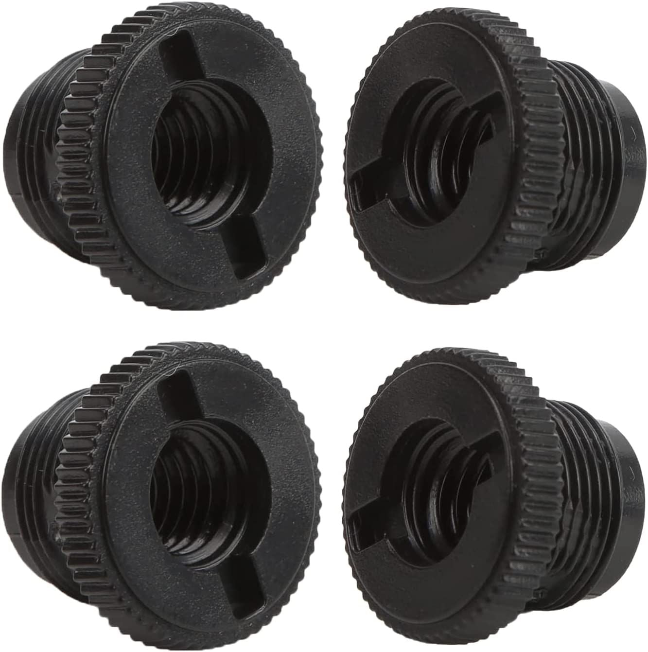 4 Pieces Mic Stand Adapter Plastic 5/8 Male to 3/8 Female Screw Adapter for Microphone Stand Clips Mic Stand Holder Adapter, Sil