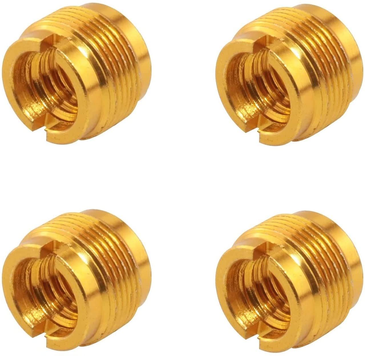 4 Pieces Mic Stand Adapter Aluminum 5/8 Male to 3/8 Female Screw Adapter for Microphone Stand Clips Mic Stand Holder Adapter, Go