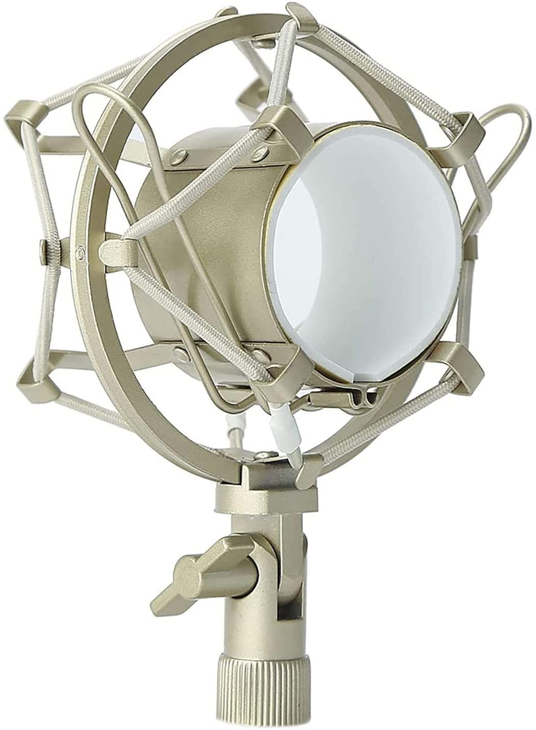 Metal Shock Mount Studio Recording Microphone Stand Mic Holder (silver) 5 Core(D0102HX61QJ.)