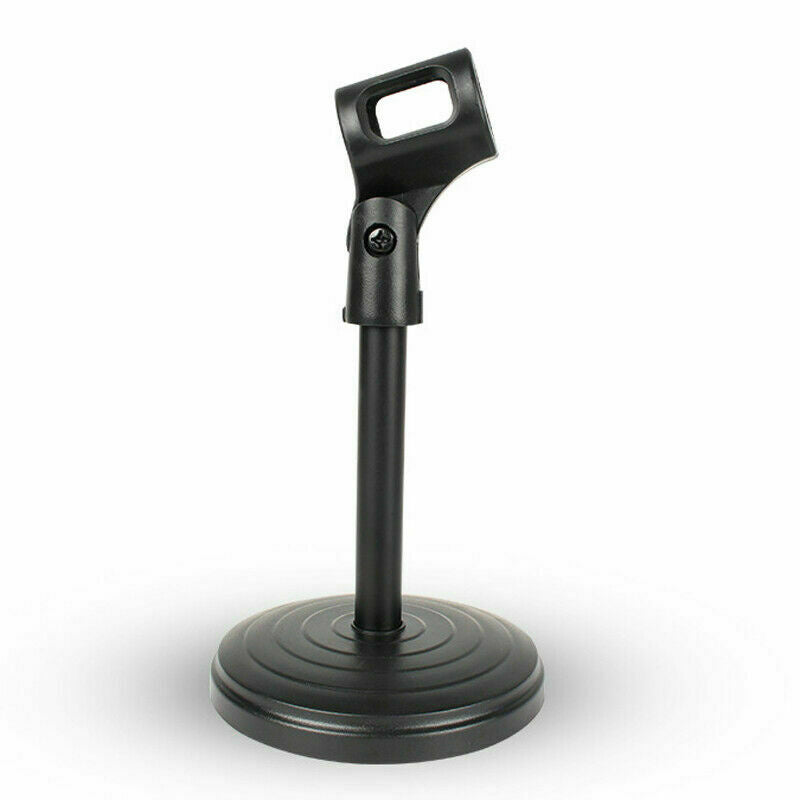 Desktop Microphone Stand Table Desk Mic Holder Stands Clip Holder Mount Clamp Round Base Podcast Recording 5Core MS RBS BOOM(D01
