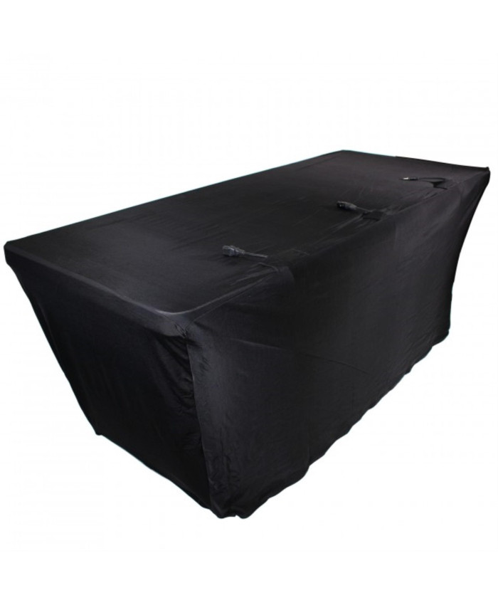 ProX X-ST6BL 6 Ft. Open Back Spandex Table Cover Scrim - Black